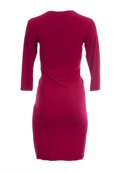 OLIAN Maternity Women's Knot Front Accent 3/4 Sleeve Dress $128 NWT