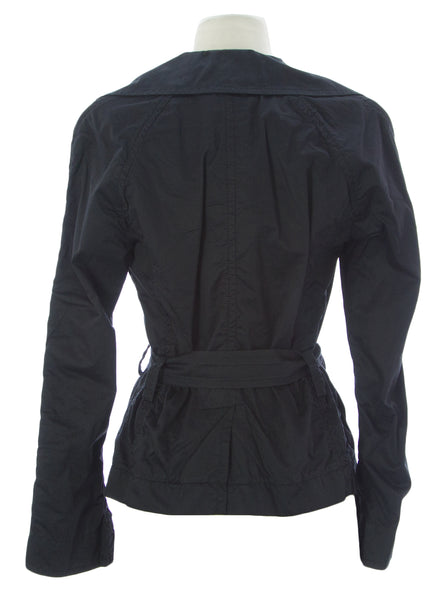 ADD Women's Black Belted Double Breasted Jacket OAW347 $250 NEW