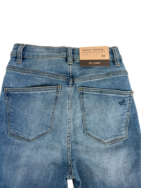 DL1961 Women's Oakland Chrissy Cropped Ultra High Rise  Skinny Jeans Size 24 NWT