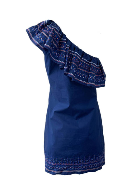 PARKER Women's Lazuli Embroidered One Shoulder Dress Size XS NWT