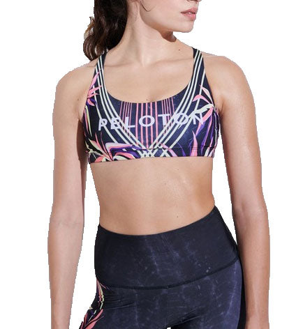 ONZIE Women's Pink Origami Graphic Chic Sports Bra PE354G $52 NWT