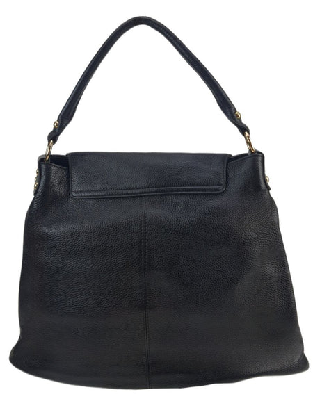 ONNA EHRLICH Women's Black Soft Leather Kelly Shoulder Bag #Klley One Size NWT