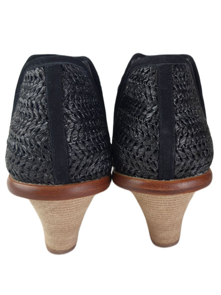 MATT BERNSON Women's Black Onyx Raffia Marlow Booties #MB108 NWB