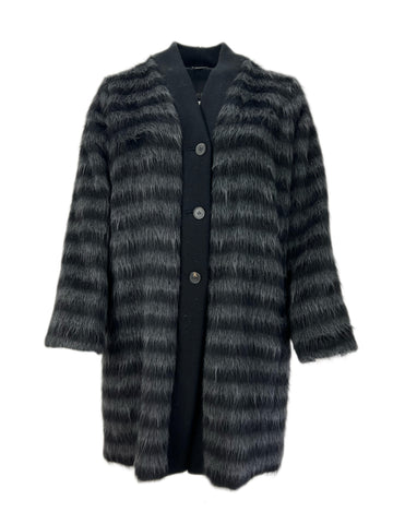 Marina Rinaldi Women's Nero Optical Wool Jacket Size 14W/23 NWT
