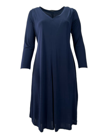Marina Rinaldi Women's Navy Orlo Jersey Dress Size M NWT