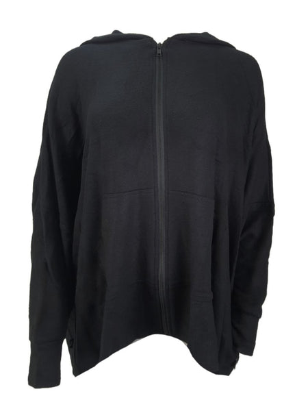 TEREZ Women's Black Boxy Poncho Hoodie #23458252 Small NWT