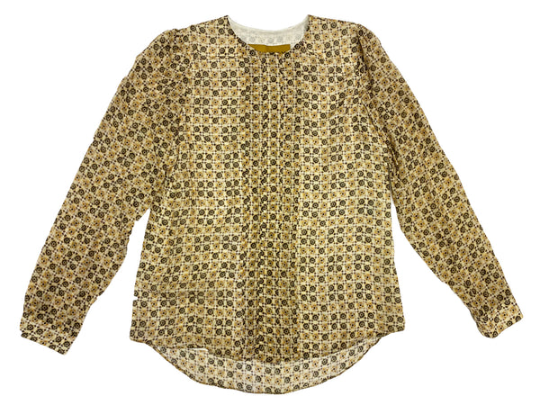 Hanley Mellon Women's Printed Collarless Military Blouse