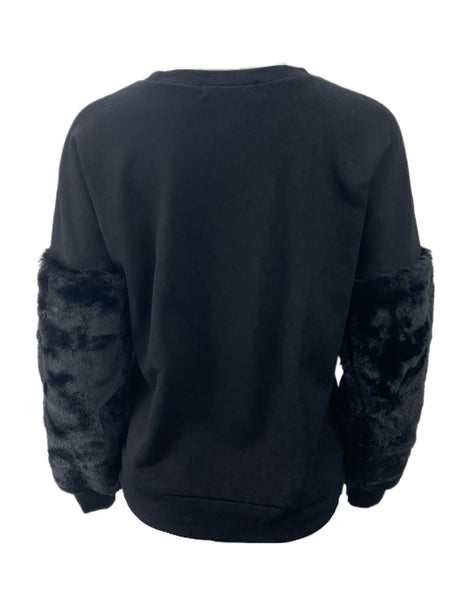 LOST IN LUNAR Women's Black Panther Cotton Sweater Size S NWT