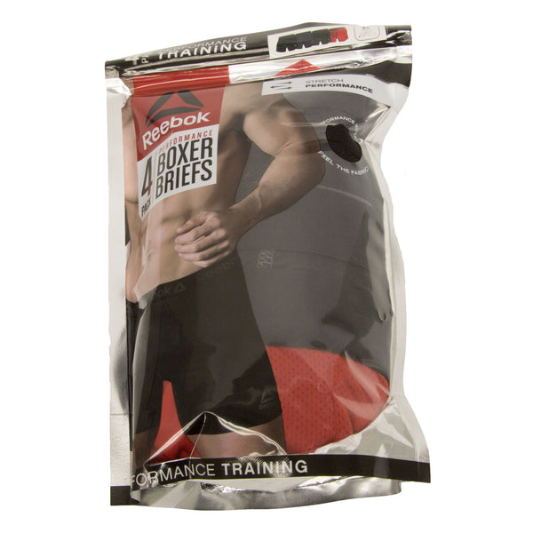 REEBOK Men's 4 Pack Stretch Performance Boxer Briefs NEW