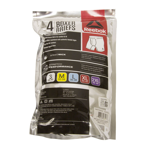 REEBOK Men's 4 Pack Stretch Performance Boxer Briefs NEW