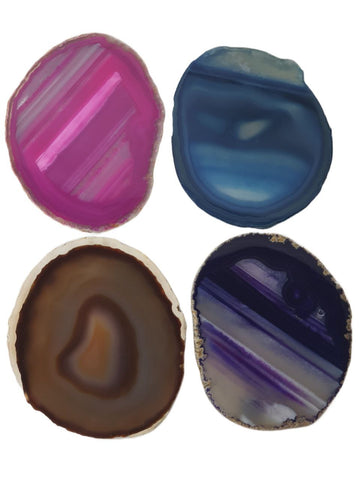 RABLABS Multicolor Assorted Stone Coasters #PE0170005 4" x 3.5" NWOB