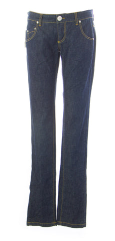 PINKO Women's Blue Denim Straight Cotton Blend Jeans 122032 IT Sz 31 $138 NEW