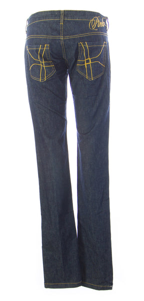 PINKO Women's Blue Denim Straight Cotton Blend Jeans 122032 IT Sz 31 $138 NEW