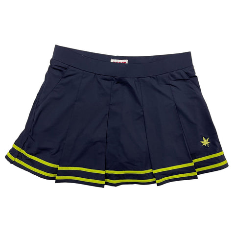 BOAST Women's Navy & Lime Pleated Court Skirt Sz M $88 NEW