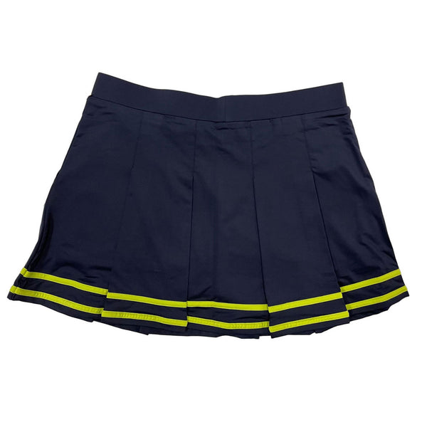 BOAST Women's Navy & Lime Pleated Court Skirt Sz M $88 NEW