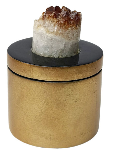 RABLABS Gold Jeweled Amethyst Trinket Box #PR003 NWB