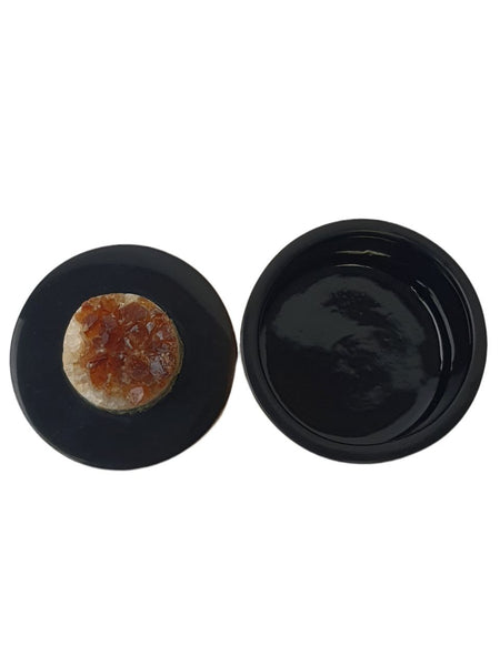 RABLABS Gold Jeweled Amethyst Trinket Box #PR003 NWB