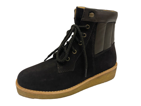 A.P.C. Women's Dark Brown Suede Lace-Up Ankle Boots $425 NWOB
