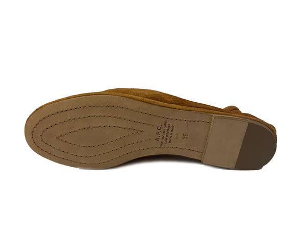 A.P.C. Women's Chestnut Suede Smoking Slippers US 5 / FR 35 $260 NWOB