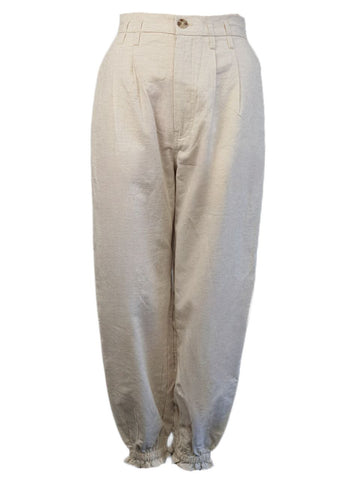 MADISON THE LABEL Women's Beige Cotton Full Length Pants #MS0234 X-Small NWT