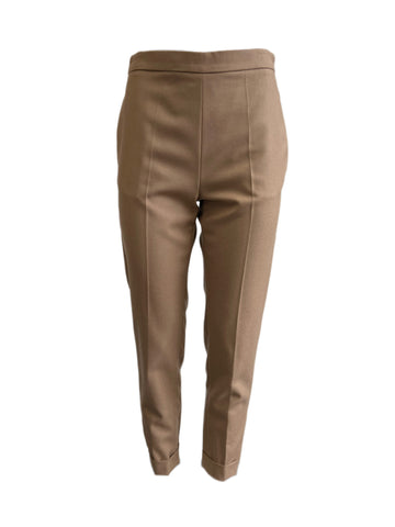 Max Mara Women's Brown Pace Virgin Wool High Rise Pants Size 4 NWT