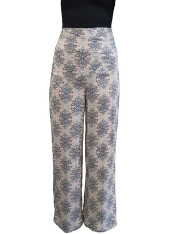 LOST IN LUNAR Women's Multicoloured Full Length Wide-Leg Pants #L0167 XS NWT