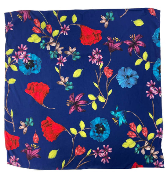 PARKER Women's Valencia Eclipse Floral Print Viscose Square Scarf One Size NWT