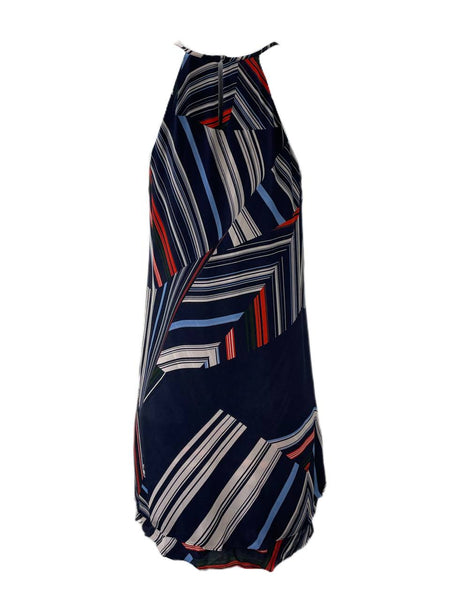 PARKER Women's Blue Graphic Print Strap Silk Dress Size S NWT
