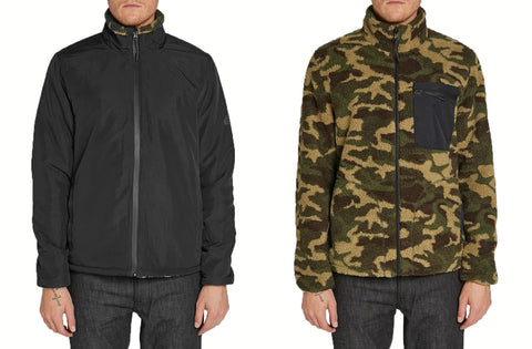 Penfield Men's Black Karstens Reversible Camo Fleece Jacket $159 NWT