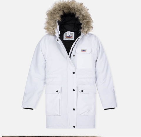 Penfield Men's White Faux Fur Hooded Lexington Mountain Parka Size XL NWT