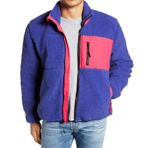 Penfield Men's Royal Blue and Red Mattawa Fleece Jacket $159 NWT