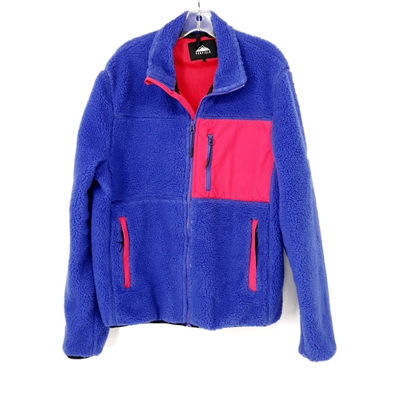 Penfield Men's Royal Blue and Red Mattawa Fleece Jacket $159 NWT