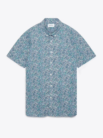 Penfield Men's Short Sleeve Blue Printed Tomah Shirt Size Large $80 NWT
