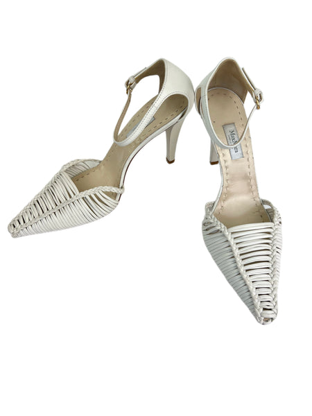 Max Mara Women's Gesso Philby Leather Pointed Toe Pumps Size 7 NWT