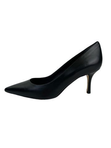 Max Mara Women's Nero Phyllis Leather Pointed Toe Pumps NWT