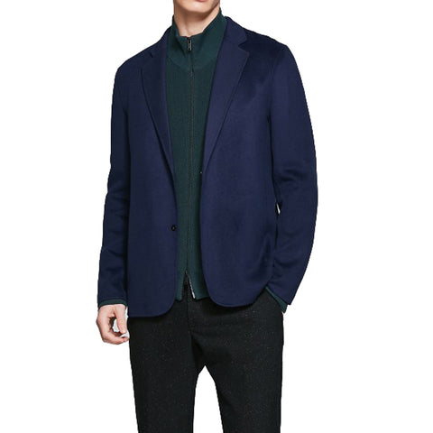 J. LINDEBERG Men's Piemonte D Unc Split Wool Blazer, Mid Blue, Sz 48