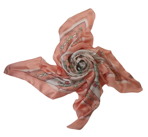 POPINJAY Women's Pink Silk Handmade Scarf #BX1 44'x41' One Size NWT