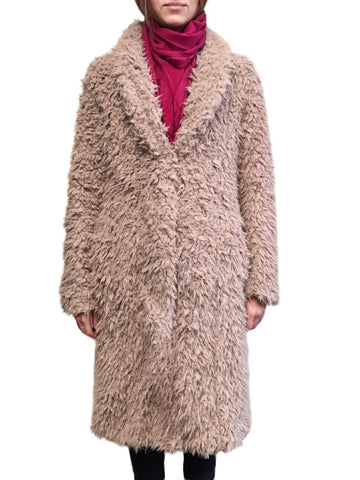 UNREAL FUR Women's Pink Mocha De La Cream Vtgan Fur Coat #Pnk1 X-Small NWT