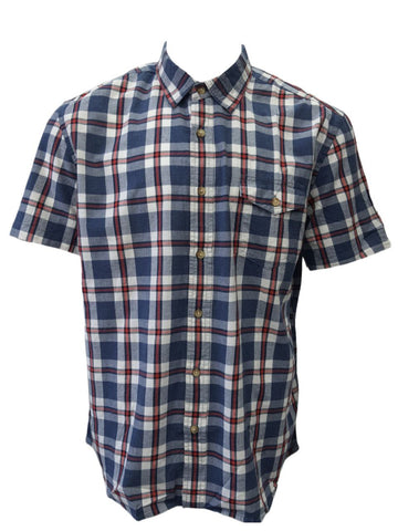 GRAYERS Men's Blue Plaid Collins Short Sleeve Cotton Shirt #W031219 XX-Large NWT