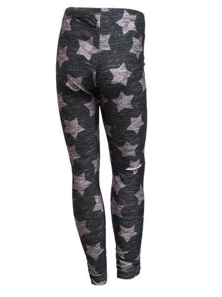 TEREZ Girl's Black Heathered Stars Leggings #1511408208 14 Years NWT