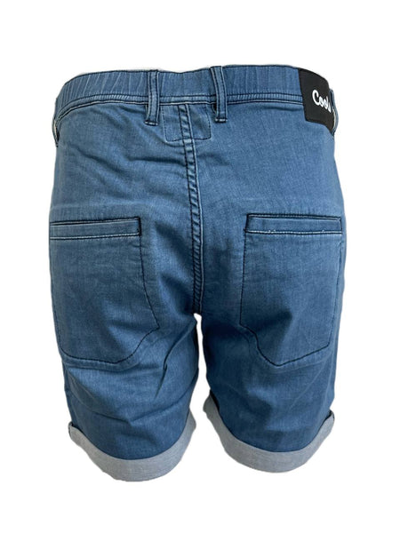 Barney Cools Men's Poolside Blue Denim Elastic Waist Shorts Size 30 NWT