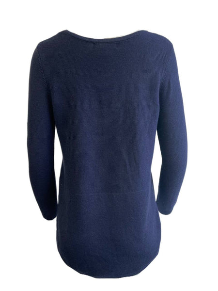 LOST IN LUNAR Women's Navy Poppy Knit Sweater Size US 4 NWT