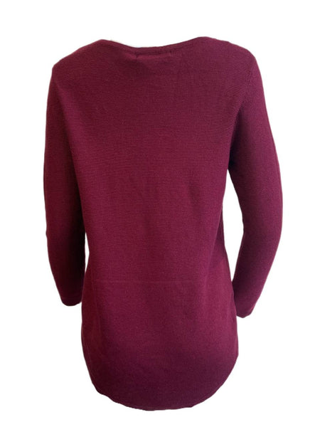 LOST IN LUNAR Women's Wine Poppy Knit Sweater Size US 4 NWT