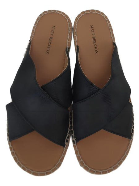 MATT BERNSON Women's Black Potro Slide Sandals #MB1644 7 NWB