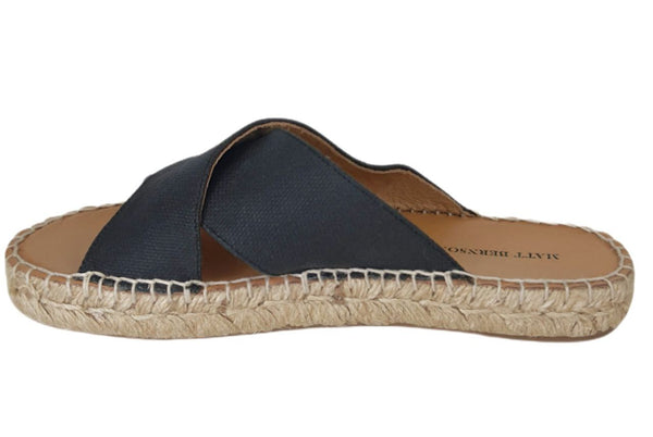 MATT BERNSON Women's Black Potro Slide Sandals #MB1644 7 NWB