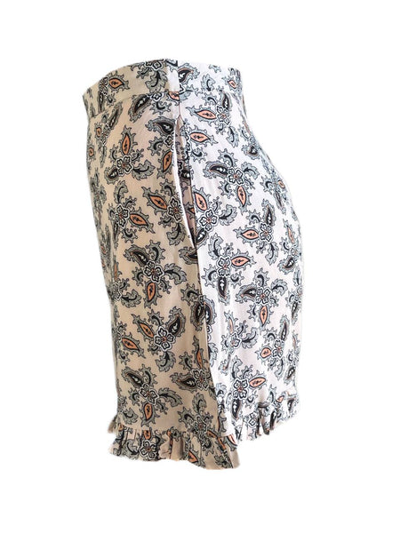 LOST IN LUNAR Women's Pink Printed Ruffle Hem Shorts Size XS NWT