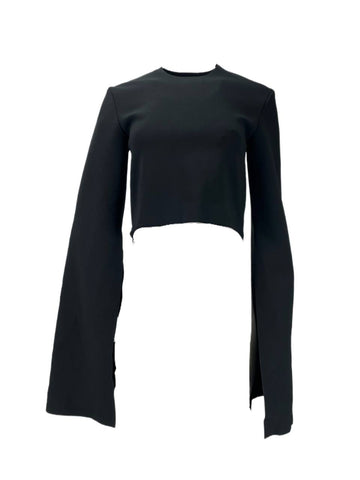SOLACE London Women's Black Pruet Cropped Top Size US 4 NWT