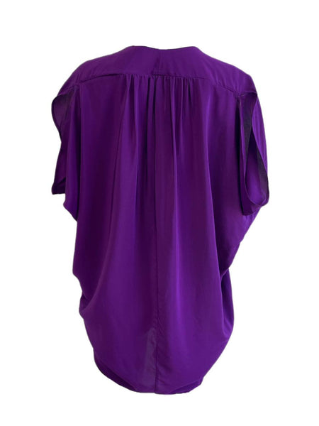 KINWOLFE Women's Royal Purple Maternity Nursary Silk Top Size M NWOT