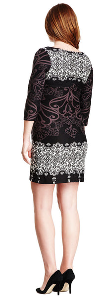 OLIAN Maternity Women's Multi Floral Allover Print 3/4 Sleeve Dress $135 NWT