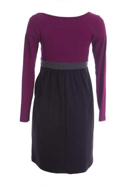 OLIAN Maternity Women's Colorblock Scoop Neck Babydoll Dress